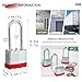 Pack of 4 Keyed-Alike Padlocks with Same Keys Long Shackle Hardened Steel Padlock with 8 Keys for Sheds Gates Fences Toolbox
