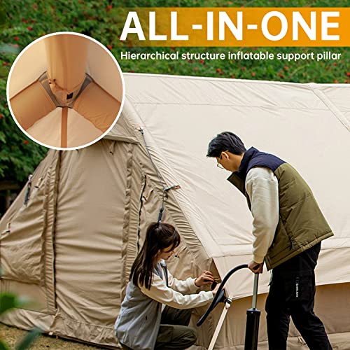 Inflatable-Camping-Tent-with-Pump-Glamping-Tents-Easy-Setup-4-Season-Waterproof-Windproof-Outdoor-Blow-Up-Tent-Luxury-Cabin-Tent-with-Mesh-Windows-Doors