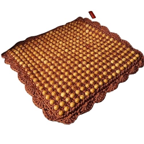 Cojín de Masaje con Cuentas Madera Olivo, Tejido a Mano, Transpirable y Fresco, for Coche, casa u Oficina(Style2)