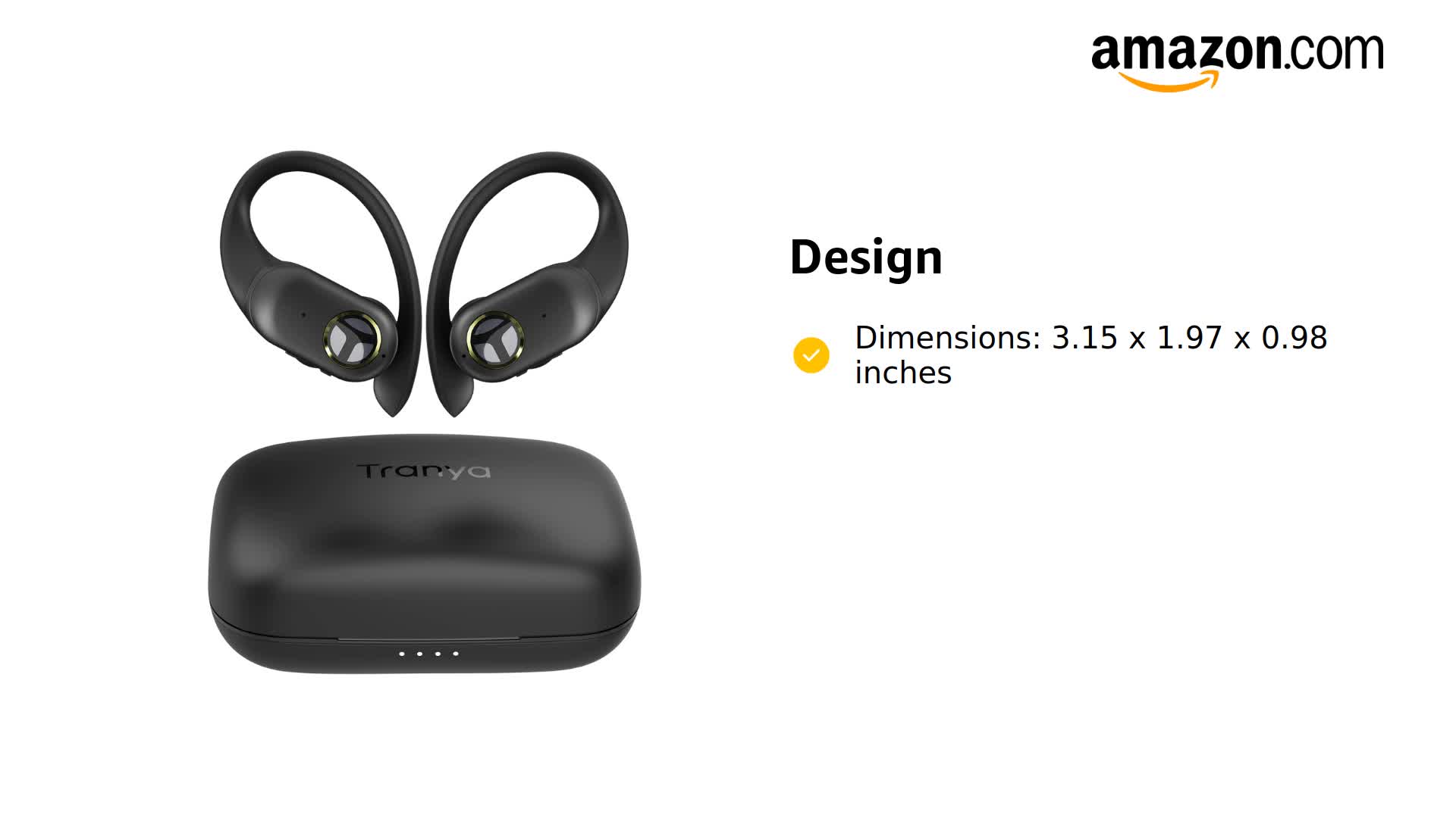 Amazon.com: TRANYA T40 Wireless Earbuds with Ear Hooks, 13mm Large