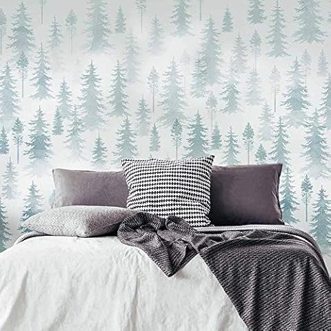 Mountain Pines 5pc Stencil Kit - Wall Painting Stencils for Easy Room Makeover – Large Stencil for Painting Walls – Stenciling Instead of Wallpaper Saves Money – Pine Forest Stencils Cover