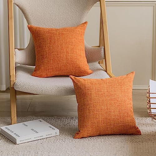 Home Brilliant Burnt Orange Cushion Covers 45 x 45 Pack of 2 Modern Cushions for Sofa Bed Car Decorations 45 cm 18 inch