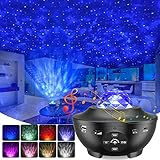【8 Modos de Proyecciones y 4 Niveles de Brillo】proyector estrella de 4 luces de color (azul / blanco / verde / rojo), Puede rotar la luz nocturna LED de acuerdo con diferentes escenas y la atmósfera DIY, , puede proyectar efectos de iluminación de olas oceánicas sólidas o multicolores y la luz de las estrellas puede proyectar un campo de estrellas a la deriva. Ajuste 4 niveles de brillo (100% -70% -40% -10%).