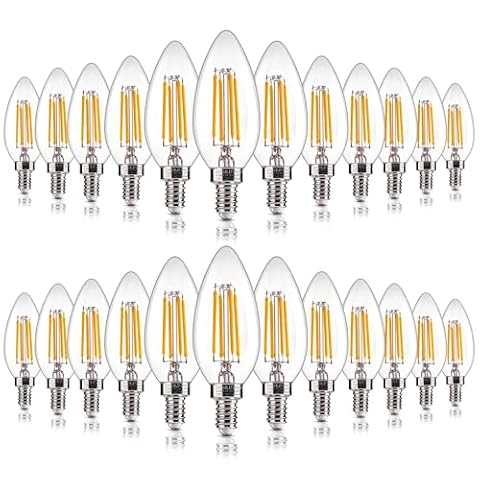 ALAMPEVER 24 Pack Dimmable LED Candelabra Light Bulbs, 4.5W (60W Equivlant), 450LM, Bright E12 LED… — $35.99 (10% off)