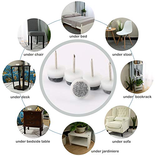 Uxcell Nail On Felt Furniture Table Chair Leg Pads 27Mm/1" Pack Of 30 #TOP4