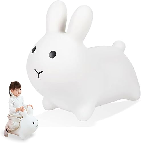 Caballo saltador de conejo, tolva inflable de animales para niños pequeños, paseo en caballos de goma para saltar, regalo de primer cumpleaños, 18
