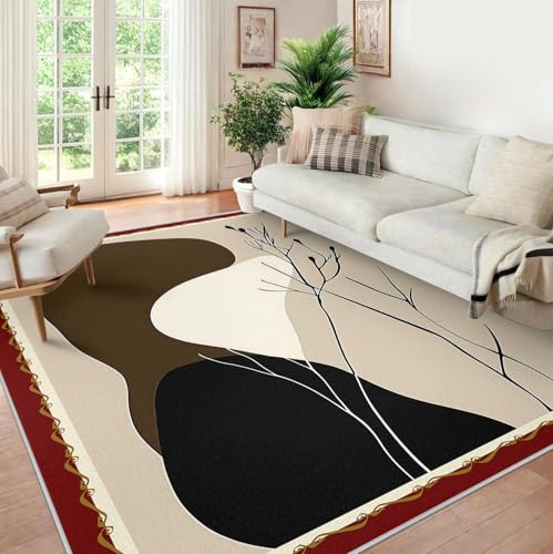 Tapis à imprimé de branches de plante design moderne