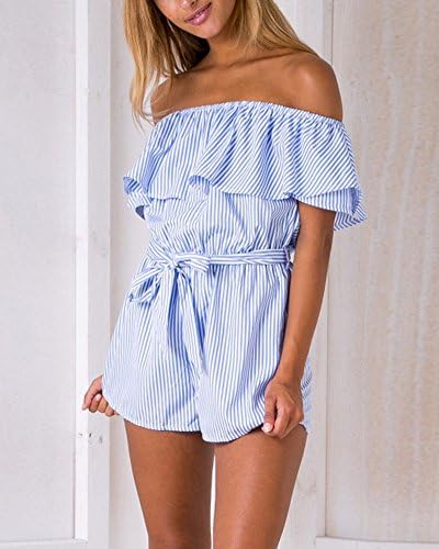 ORANDESIGNE Femmes Combinaison Ete Jumpsuit Col V Manche Courte Taille Haute Casual Combishort Été Long Pantalon Romper Mode Jumpsuit Dété Chic Élégant Slim Panta Dès 14,99 € - Sur