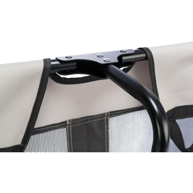 TRIXIE Leżak dla psa Strong Edition w kolorze beżowym/czarnym – stabilny i wygodny leżak dla psów do 35 kg – składany i łatwy w pielęgnacji – 120 × 19 × 70 cm – 28213