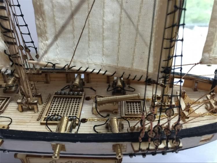 Miniatura 2 de GAWEGM Kits de modelo de barco de madera para adultos para construir, escala 1100 1840 Halcon Baltimore Ship Kit de modelo de madera, con accesorios