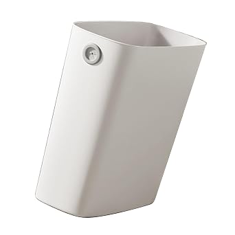 lyrlody Small Trash Can PP and TPR Plastic Wastebasket 28 X 27 X 13 Cm Slim Open Top Garbage Bin with Bag Holding Hole Easy Clean for Bathroom Office Bedroom Kitchen White