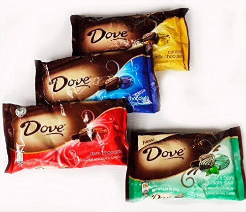 One-Day Sale: Up to 60% Off Dove Chocolate Promises Variety Pack - Milk Chocolate; Dark Chocolate; Caramel Milk Chocolate; Mint & Dark Chocolate Swirls by Dove
