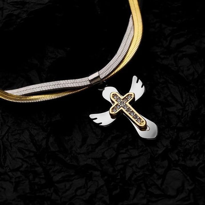 Image of SALTY ALPHA Seraph Dominion Necklace for Men & Boys | Pendant | Locket | Fancy & Stylish | Birthday Gift | Aesthetic Jewellery | Accessories for Everyday Wear | Gift for Marriage, Rakhi, Valentine Day