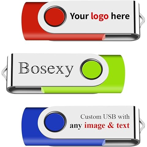 USB Flash Drives Custom 1GB 50PCS Bosexy Swivel USB2.0 Memory Stick Printed or Engraved with Your Logo Cover