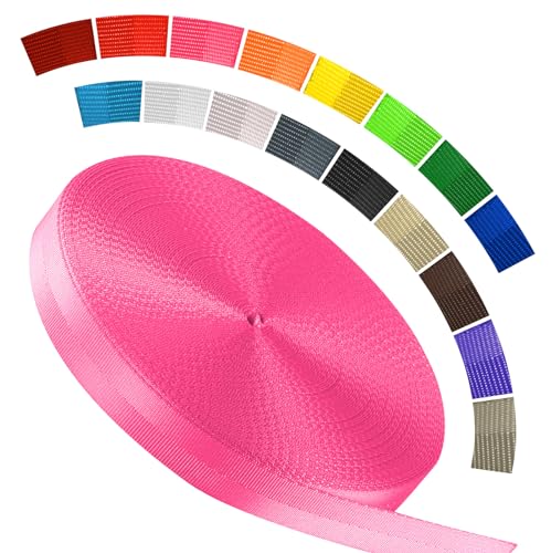 Image of Polyester Webbing Strap 16+Colors - 1 inch&1.5 inch&1.9 inch - 16.5 25 33 55 Yards Heavy Duty Webbing Roll, Flat Webbing Strap for Indoor&Outdoor Gear, Climbing, DIY Crafting, Repairing