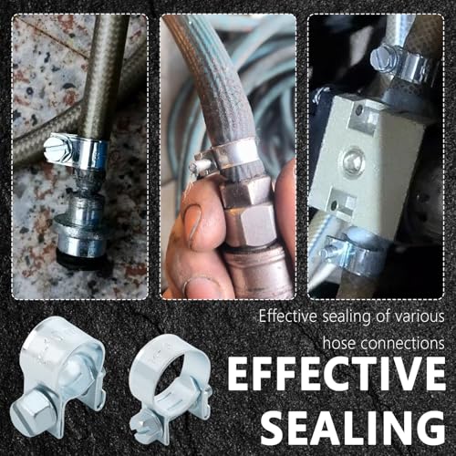 Image of 20PCS 9 /16 inch-5 /8 inch Small Hose Clamps,Adjustable Fuel Line Clamp for OD 5 /8 Heater Hose Radiator Fuel Water Line,Universal Multi-Purpose Radiator Hose Clamps Pipe Clamp Car Accessories (14-16mm)