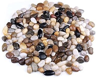 Ruiuzioong Pebbles Polished Gravel, Natural Polished Gravel, Small Decorative River Rock Stones (Color mixing 1 kg)