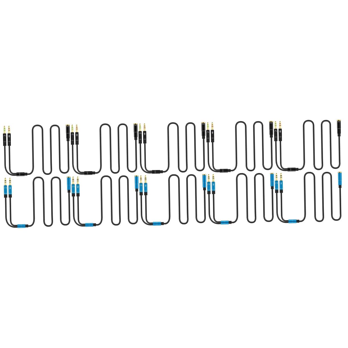 Gatuida 10pezzi Cavo Splitter Audio y Per Microfono e Cuffie Adattatore Pratico Per Computer e Dispositivi Con Doppio Jack Design Compatto e Funzionale Per Videochiamate e Musica Movimento