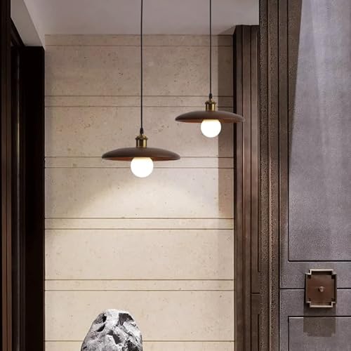 Nordic Industrial Wood Pendant Light with E26/E27 Base Lamp Round Living Room Decorative Hanging [4]