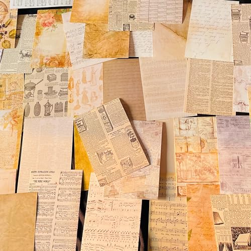 Image of G2g Vintage Scrapbook Paper Pack - 60 Sheets (60 Designs) 4x6 inch Decorative Craft Paper - 170 GSM for Journaling, Card Making, Scrapbooking, Junk Journals, Ephemera & DIY Craft Projects
