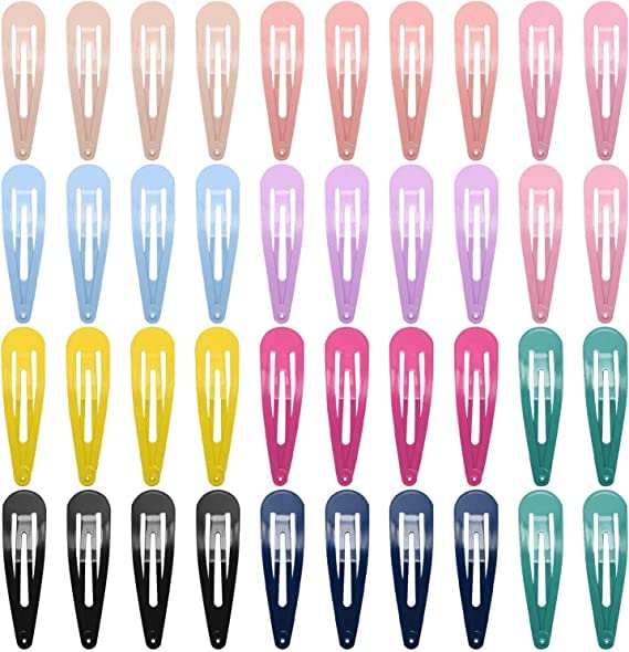 HIRE 10Pcs Tic Tac Hair Clips for Girls (Multicolor) Metal Snap Non-slip Hair Barrettes - Tik Tak Pins for Women (B)