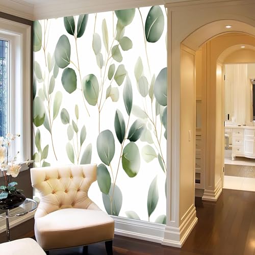 Papier peint panoramique feuilles d'eucalyptus salon 3D - 6