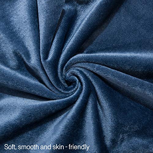 Image of NTBAY Zipped Velvet Toddler Pillowcases, 2 Pack Cozy Luxury Flannel Plush Travel Pillow Cases, 13x18 Inches, Navy Blue