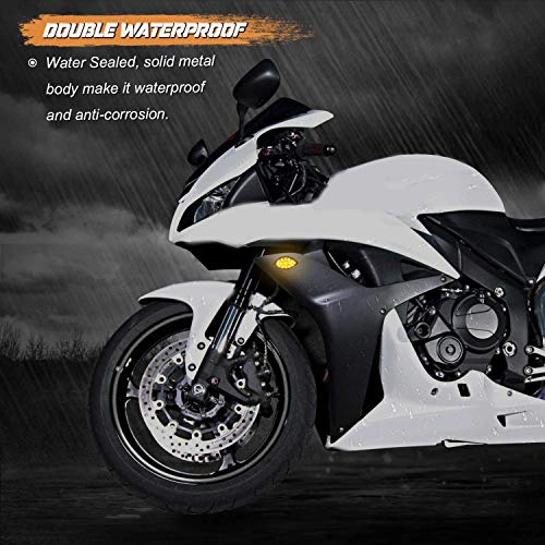 Nthreeauto 2Pcs Amber Flush Mount Led Turn Signal Lights Compatible With Honda Cbr600Rr Cbr1000Rr Cbr 600 F4 Cbr900 Cbr919 Cbr929 Cbr 600 F4I- Universal 12V Motorcycle Indicators #TOP2