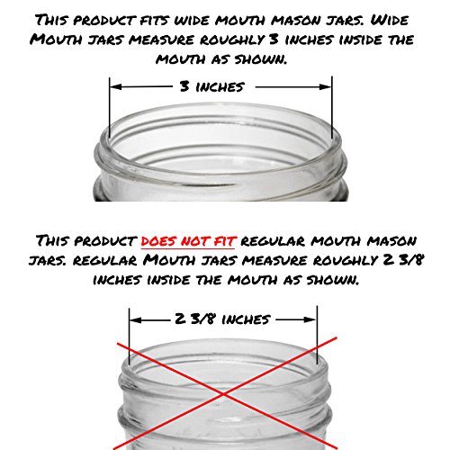 Unique, Reusable Silicone Seals for use with Wide Mouth Ball, Mainstays White Plastic Lids and Ball Black Plastic Leak Proof Lids For Mason Jars, Seal Sits on Rim of Jar Not Inside Lid – 12 Pack