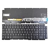 YLGOZFM Clavier d'ordinateur Portable série Dell G15 5510 5511 5515 5520 5521 5525 5530, Noir américain avec rétro éclairage rvb