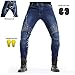 Produktbild WCCI Wasserdicht Motorradjeans Sportliche Motorrad Hose Mit Protektoren Motorradhose (Blau, XXXL=40" (105cm waist))
