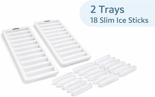Miniatura 2 de Juego de 2 bandejas para palitos de hielo, hace palitos de hielo largos y estrechos para botellas de agua y botellas deportivas, plástico sin BPA