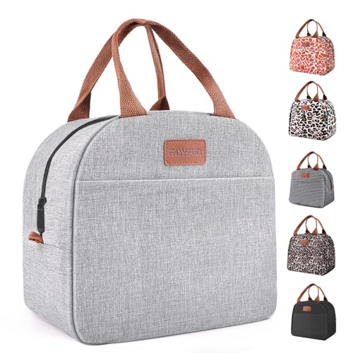 EASYFUN Lunch Bag for Women & Men, Adult Insulated Leakproof Lunch Box Bags with Large Capacity, Cooler Tote Bag for Work/Travel/Office/Outdoor (Grey)