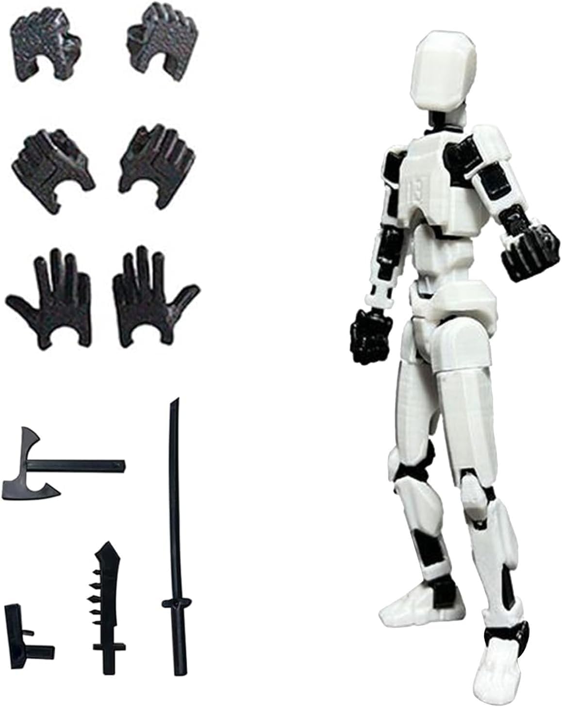 Titan 13 Action Figure, T13 Action Figure 3D Printed Multi-Jointed Movable, Lucky 13 Articulated Robot Dummy Action Figures, Valentines Gifts for Him (White)