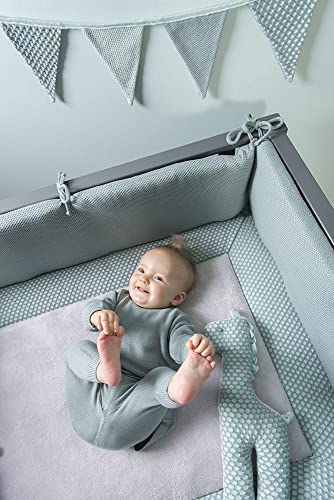 BO Baby's Only - Gebreid boxkleed Sun - Parklegger - Speelkleed - Mint/Stonegreen - 80x100 cm - Extra dik - Tweezijdig te gebruiken - Afbeelding 4
