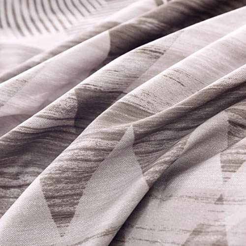 Modern Geo Aztec Duvet Cover Striped Ethnic Boho Southwestern Native Navajo Tribal Diamond Vector 400Tc Cotton Bedding 3Pc Set Bohemian Geometric Print (Taupe, Full/Queen) #TOP3