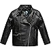 Budermmy Boys Faux Leather Motorcycle Moto Biker Jackets Zipper Coats Black Size 12