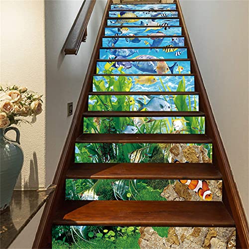 artfanke 13pcs Stair Stickers Peel and Stick - 3D Color