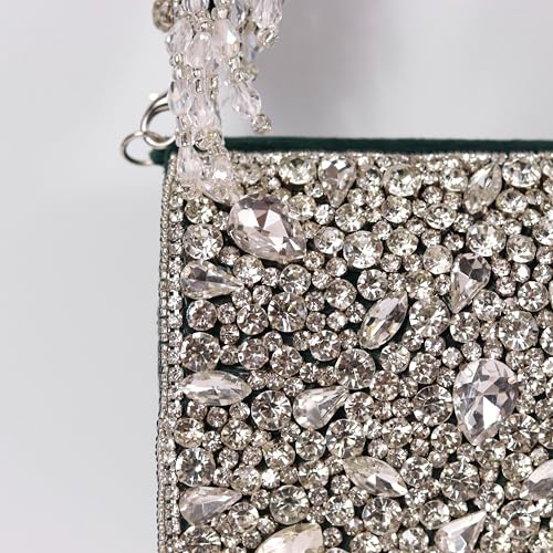 Image of THE TAN CLAN Kavya Beige Flap Over Bag Clutch Purses Luxury Evening Handbags with Handle