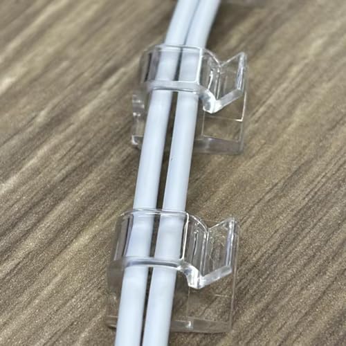 100 Cable Clamps, Wall Wire Brackets, Adhesive Cable Clamps Keep Cables Neat Under desks, Cars, and Computers (WCL-0805 White) miniatura 2