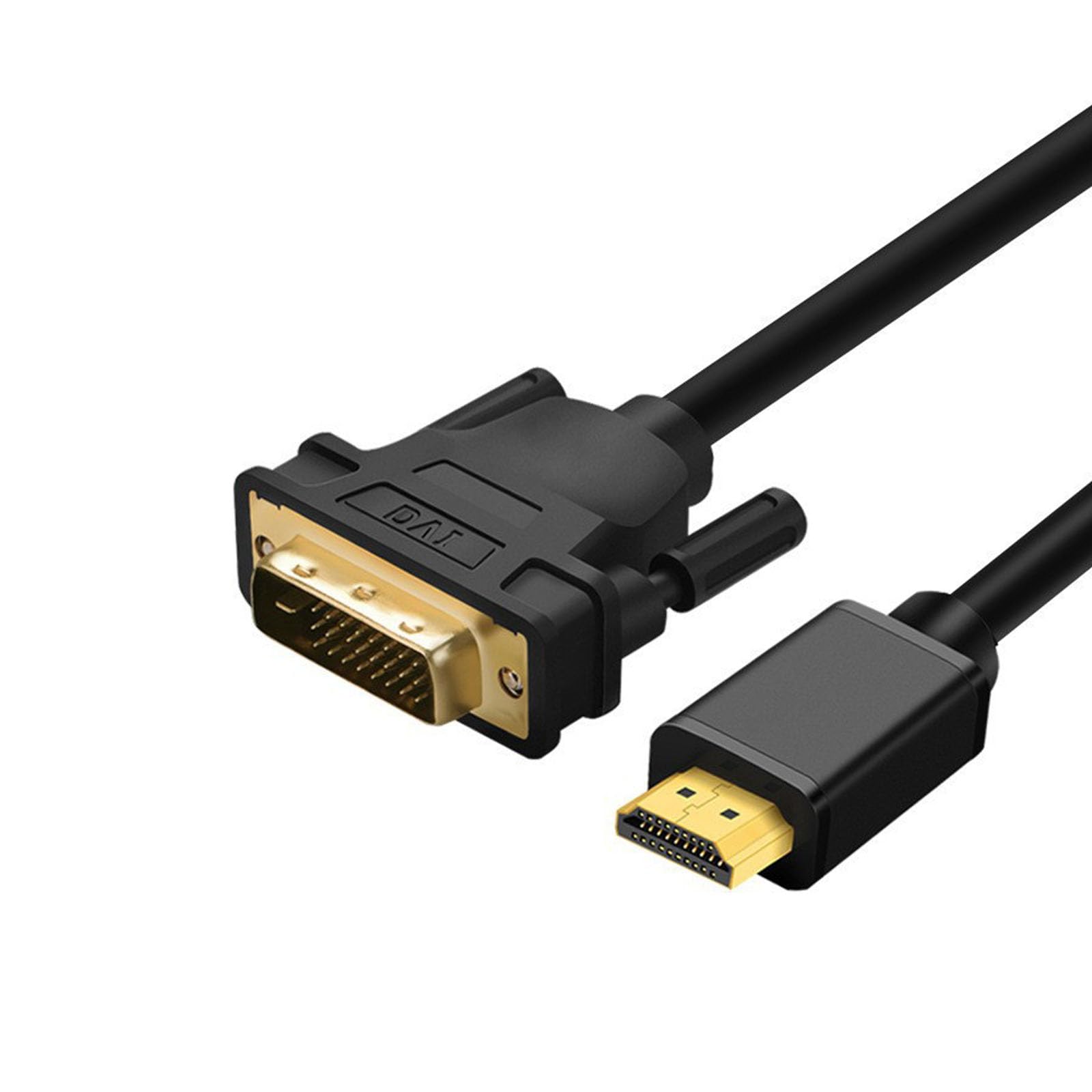 HDMI - DVI 変換ケーブル 1M 双方向対応 DVI-D 24+1 オス - HDMI オス 高速アダプターケーブル 金メッキ サポート 1080P フル HD Raspberry Pi、PS4 PS3、グラフィックカード