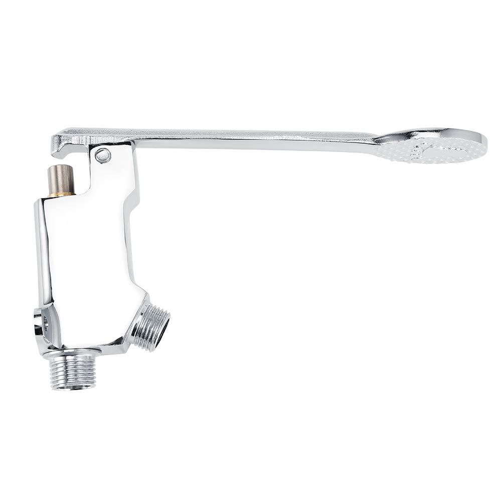 lyrlody Rubinetto a Pedale per Lavandino, Valvola a Pedale Singola per Rubinetto, Filettature G1/2, Valvola a Pedale dell'Acqua, per Il Rubinetto del Lavabo del Bagno