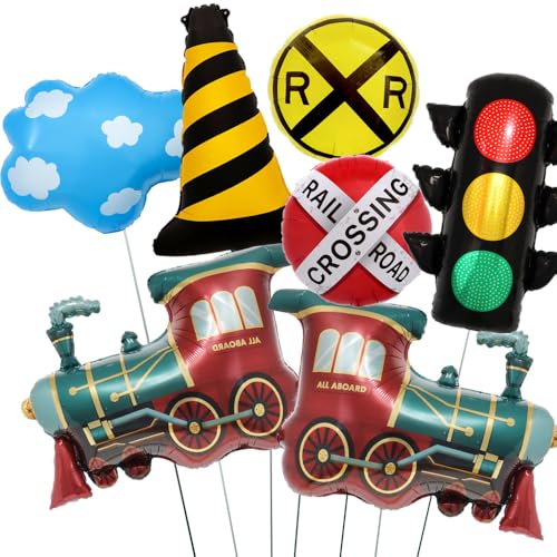 Décoration de fête train Chugga Chugga avec ballon nuage et motif chemin de fer pour anniversaire