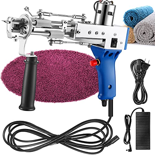Carpet Tufting Gun, Carpet Weaving Machine Flocking Machine Knitting Machine Industrial Embroidery Machine Hand-Held Electric Punch Tools (Cut Pile)