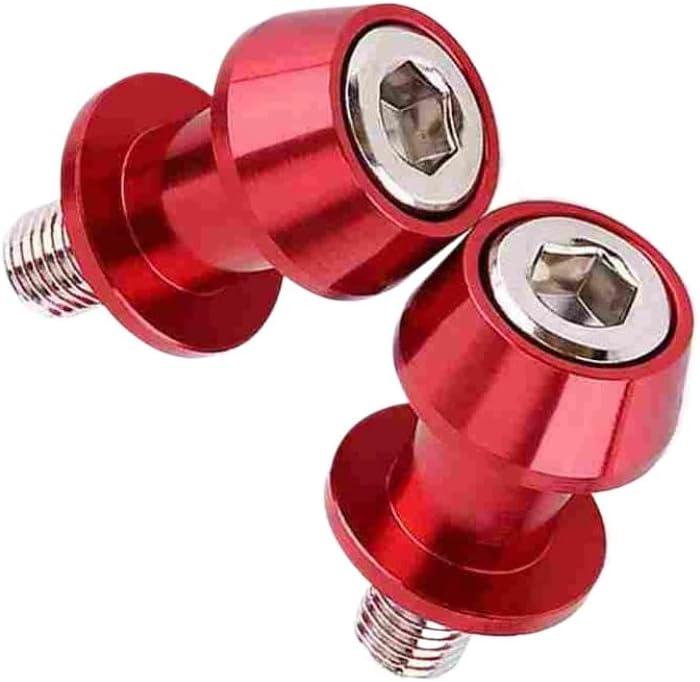 CNC Aluminium Motorcycle Swing Arm Spool Sliders Stand Compatible Swingarm Bobbins 8mm Red