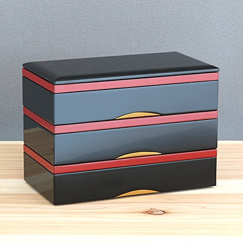三段丸重 重箱 川連漆器Amazon｜漆器重箱 川連漆器 長角三