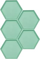 Vista 1 de INCAUCA Paquete de 5 mini platos ligeros de paja de trigo de 6 pulgadas, platos de postre hexagonales reutilizables, platos pequeños, platos