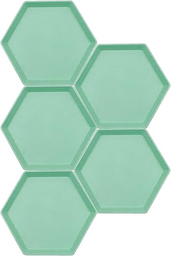 INCAUCA Paquete de 5 mini platos ligeros de paja de trigo de 6 pulgadas, platos de postre hexagonales reutilizables, platos pequeños, platos