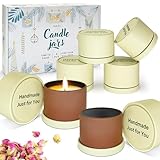 Quikobo 6 Pack 4oz Yellow Candle Tins with Lids - Durable Matte Tinplate Containers for DIY Candle Making and Multi-Purpose Storage