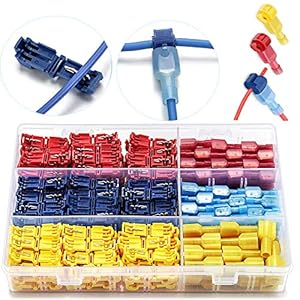 VISSQH 120 Pezzi T-Tap Connettore Terminale, T-Tap Filo Elettrico Connettore, T-Tap Rapido Connettore, T-Tap Cavo Terminali, Connettori Cavi a Crimpare